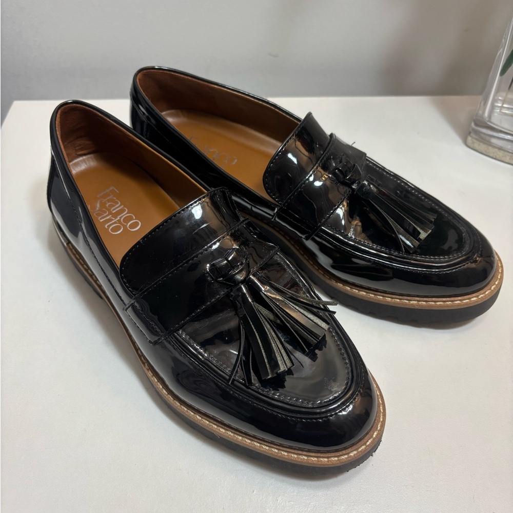 Franco Sarto Black Tassel Loafers
